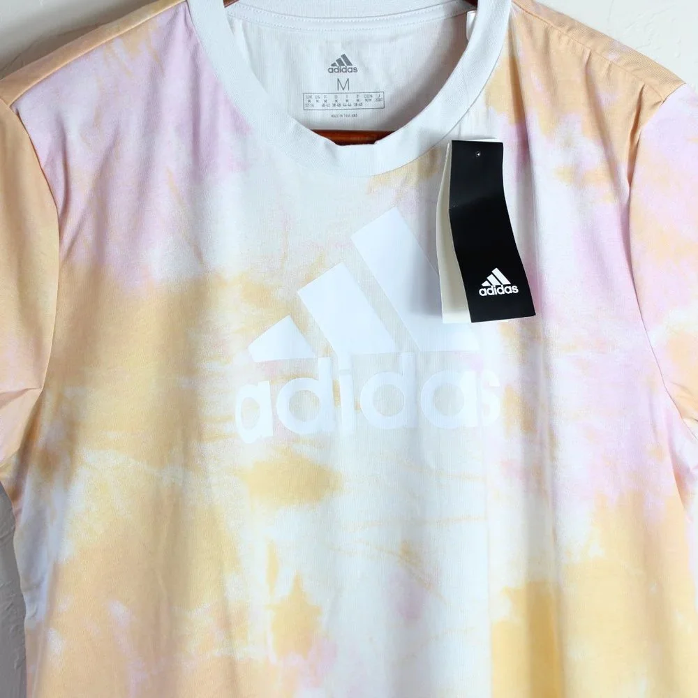 Adidas Tie Dye T Shirt Dress Orange Purple Large NWT - Picture 2 of 5
